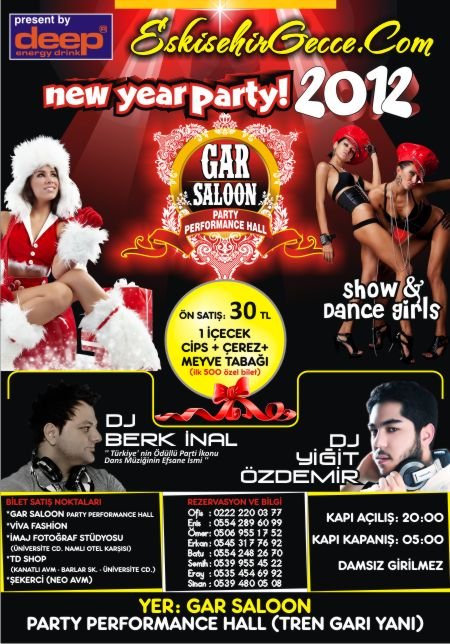 Gar Saloon Party Performance Hall 2012 Yılbaşı Programı