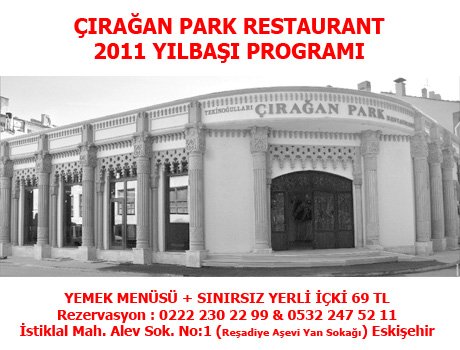 Çırağan Park Restaurant 2011 Yılbaşı Programı
