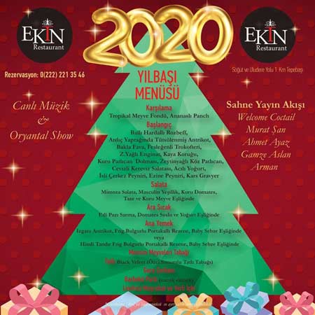 Ekin Restaurant Eskişehir Yılbaşı Programı 2020