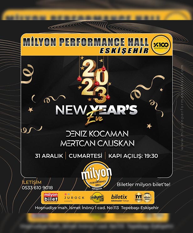 Milyon Performance Hall Eskişehir Yılbaşı 2023