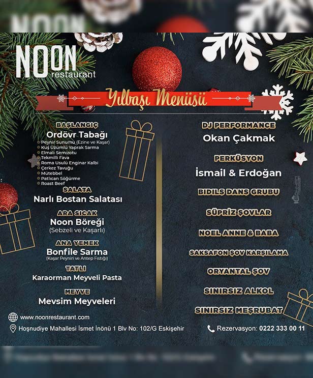 Noon Restaurant Yılbaşı 2023