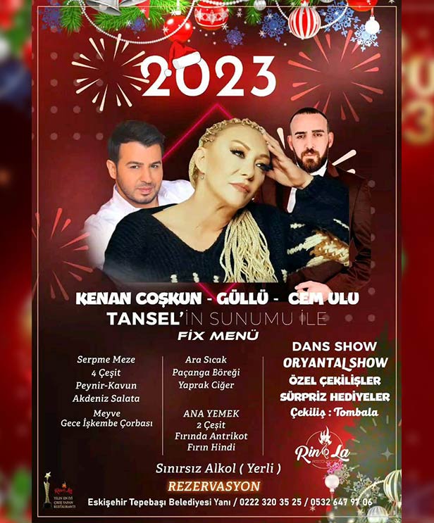 Rinla Restaurant Yılbaşı 2023 Eskişehir